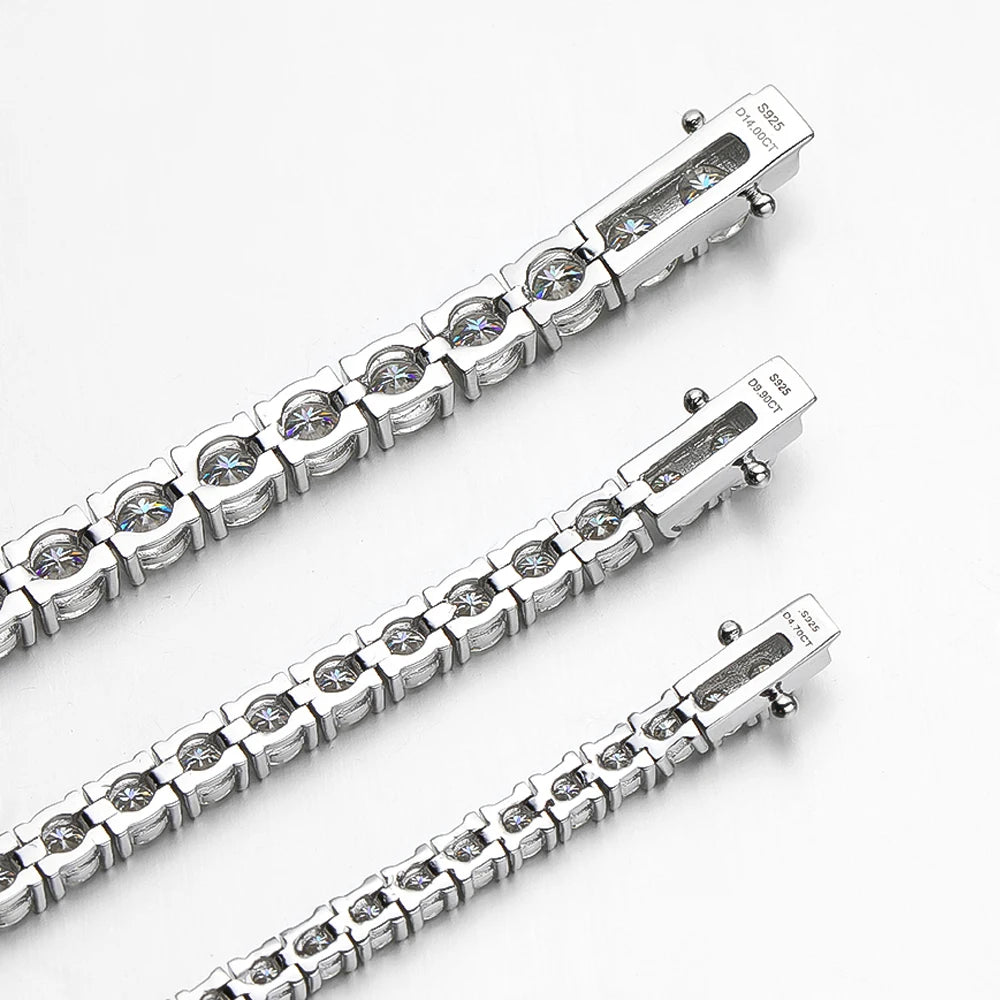 Serenity 3mm 4mm 5mm Moissanite Tennis Bracelet For Women Man Gift S925 Sterling Silver Plated 18K Moissanite Hand Chain Jewelry