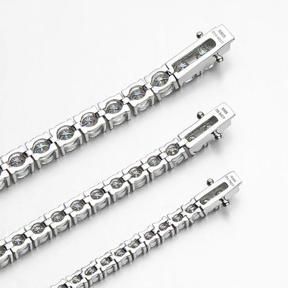 Serenity 3mm 4mm 5mm Moissanite Tennis Bracelet For Women Man Gift S925 Sterling Silver Plated 18K Moissanite Hand Chain Jewelry