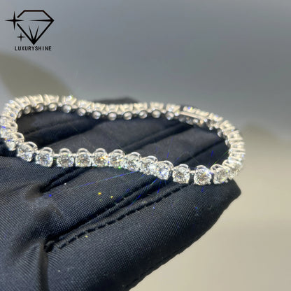 18K White Gold Diamond Tennis Bracelet VVS-VS1 IGI Certified