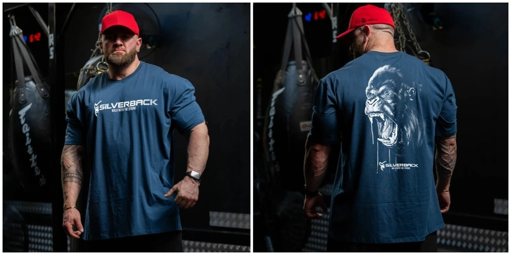 SILVERBACK Men's Oversized Cotton Gym Wear Tee-Shirt