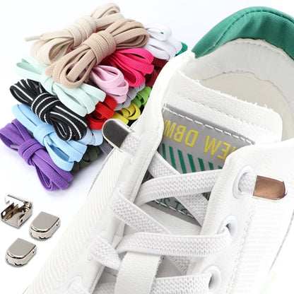 Gummiband-Schnürsenkel ohne Binden, Einheitsgröße für Erwachsene und Kinder, Sportschuh-Schnürsenkel, schnürsenkellos, flach, dehnbar