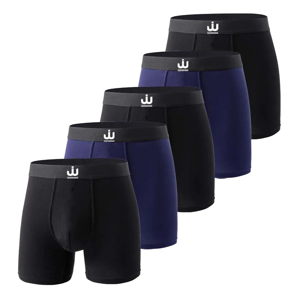Men's Bamboo Fiber Long Boxer 5Pcs – Seamless Breathable