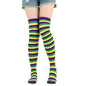 1 Paar stylische knielange JK-Socken, Damen-Streifensocken, hohe Socken, Mädchen-Oberschenkel-Socken. Mehrfarbige gestreifte niedliche Socken