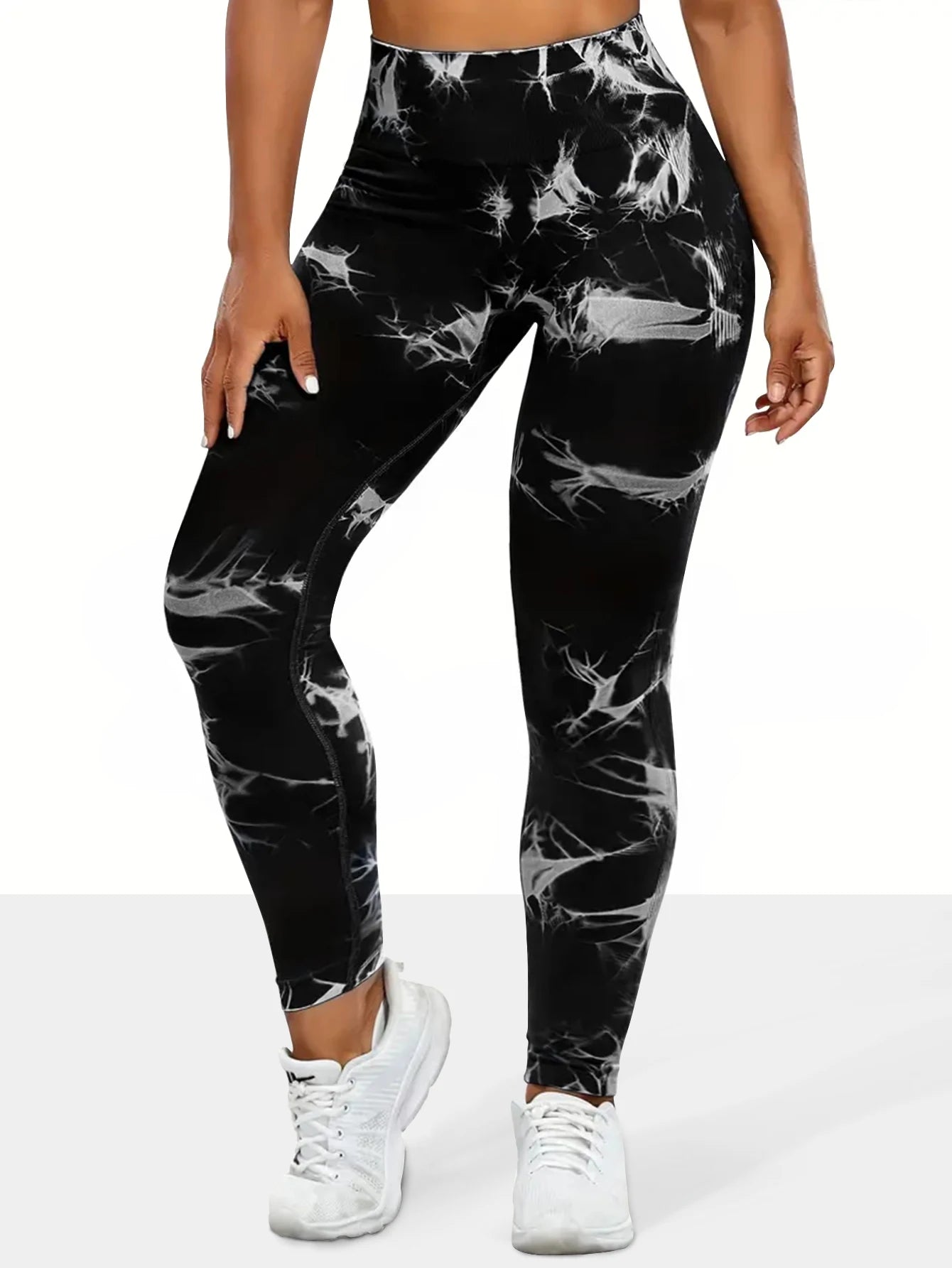Damen High Waist Nahtlose Leggings – Tie-Dye Yoga-Hose, blickdicht, Fitness- & Workout-Tights