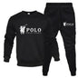 Men's autumn and winter set of round-neck sweatshirts and jogging pants, fashionable for autumn and winter, fitness and casual