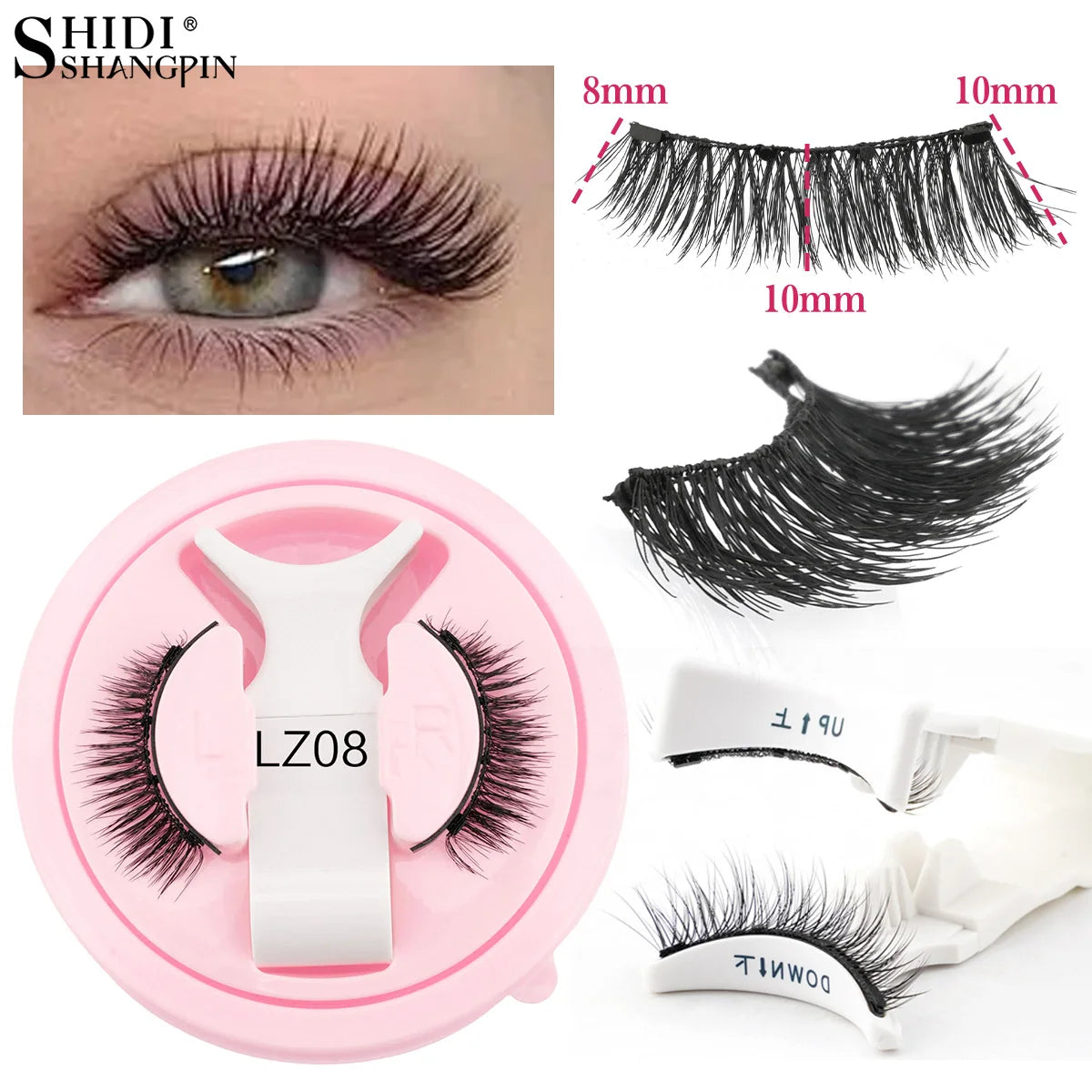 Heiß 1 Paar magnetische Wimpern, handgefertigt, flauschige Nerz-Imitat-Wimpern, wiederverwendbare natürliche falsche Wimpern und magnetische Pinzetten Set Make-up