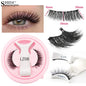 Heiß 1 Paar magnetische Wimpern, handgefertigt, flauschige Nerz-Imitat-Wimpern, wiederverwendbare natürliche falsche Wimpern und magnetische Pinzetten Set Make-up