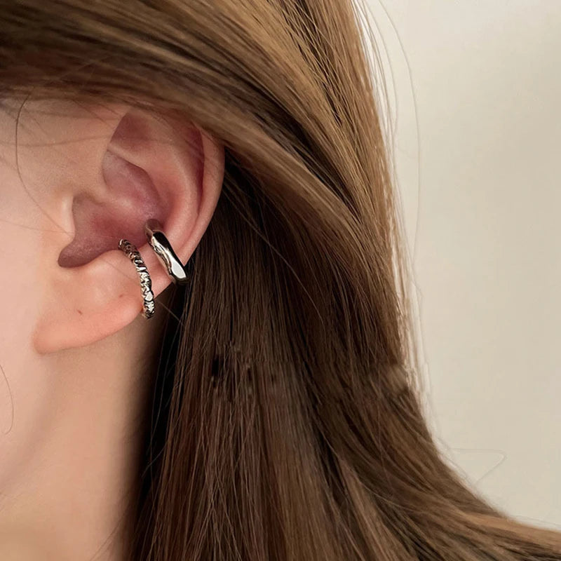 Punk Unregelmäßige Geometrische Ohrmanschetten Ohrringe für Frauen Nicht-Piercing Metall Ohrclip Ohrring Gefälschter Knorpel Mode Schmuck Party