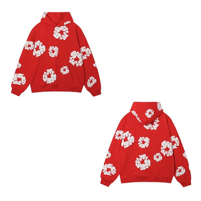 Hoodie Cross border European and American Hot selling Cotton Foam Printed Tears Hoodie Men's and Women's Hoodies
