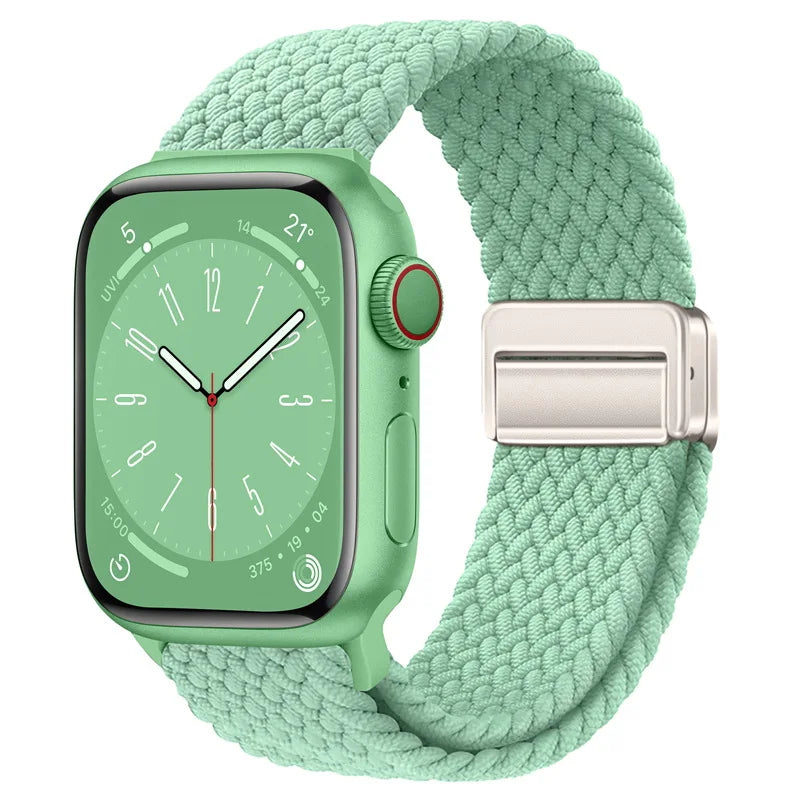 Geflochtenes Armband für Apple Watch 44mm 40mm 45mm 49mm 41mm 38mm Schnallenarmband iWatch Series SE 7 3 6 8 9 Ultra 2 Magnetisches Armband