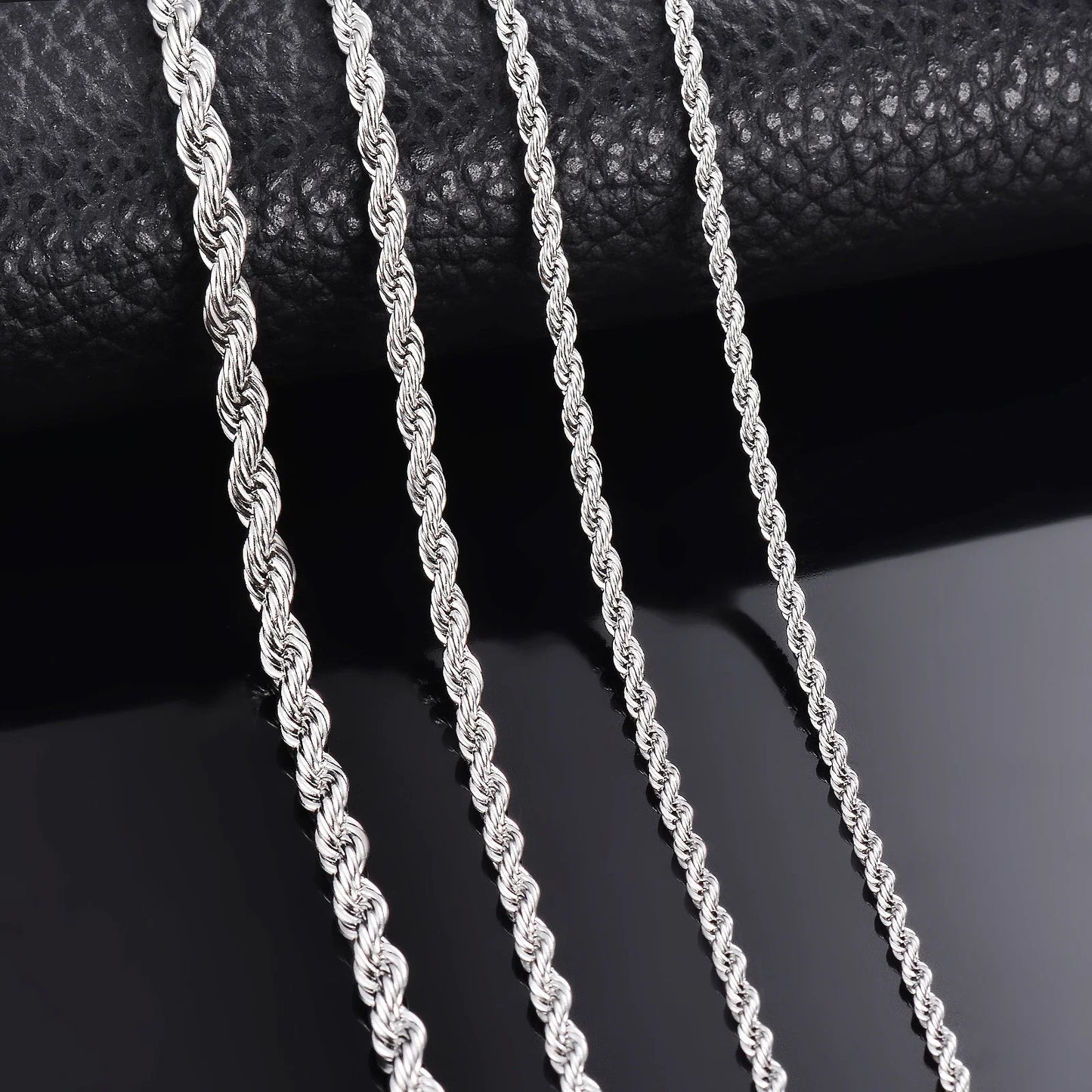 925 Sterling Silver Rope Chain Necklace Bracelet