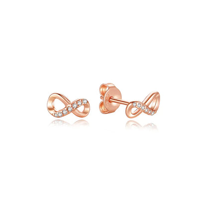 Original 925 Sterling Silber Ohrringe 2025 Stecker Creolen Kristall Ohrringe für Damen Roségold Krone Herz Unendlichkeit Biene Ohrring Schmuck