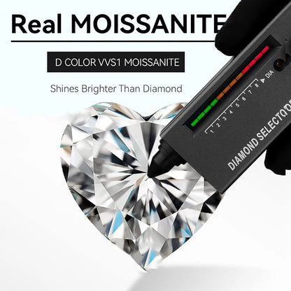 FIRERING Rosa Herz Moissanit Halskette Ohrring Set 2 Karat mit Zertifikat Diamant Test Bestanden Damen Schmuck Geschenk S925 Silber
