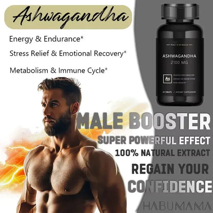Organic Ashwagandha Tablet 100% Pure Himalaya Hormone Balance 85+Trace Mineral Original Supplement for Men Performance E-rection