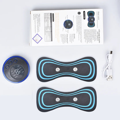Neck Massager Mini Electric Neck Massage EMS Cervical Back Vertebra Massage Patch 8 Modes Relieve Relax Muscle Fatigue Tools