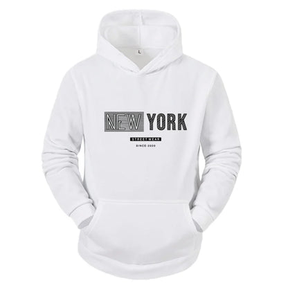 New York City Men's and Women's Hooded Fashion Letter Print Pattern Sportswear Casual Harajuku Hooded Pullover Sportswear