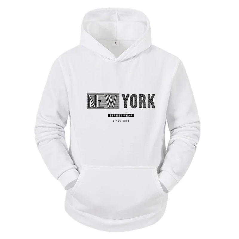New York City Men's and Women's Hooded Fashion Letter Print Pattern Sportswear Casual Harajuku Hooded Pullover Sportswear
