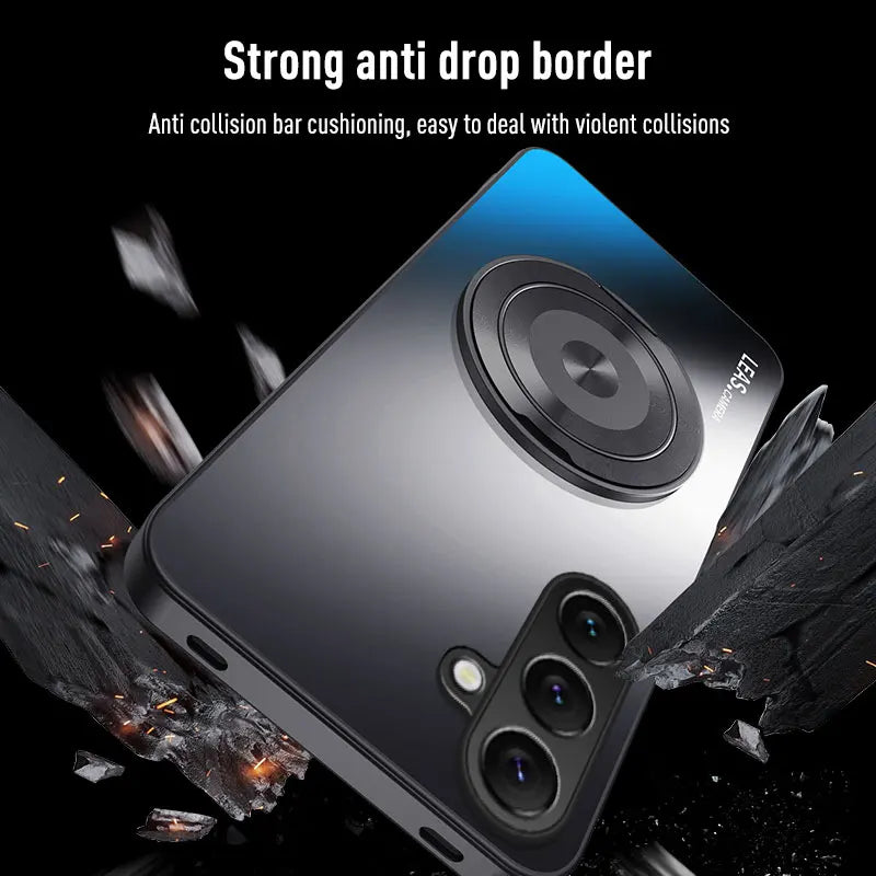 Phone case with strong anti-drop border feature on a dark background