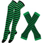1 Set Damen Mädchen Overknee Lange Gestreifte Bedruckte Oberschenkelhohe Baumwollsocken Armstulpen Handschuhe Süße Niedliche Plus Size Overknee-Socken