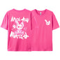 Pink Ragdoll Rabbit Harajuku Print T-Shirt Men Loose Oversize  Clothing Hip Hop Casual Short Sleeve S-XXXL Cotton T-Shirt Couple
