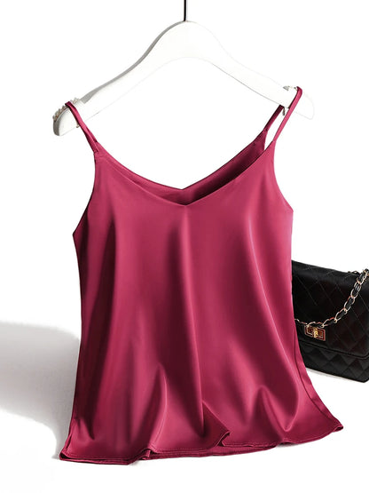 Satin Halter Cami Top – Women's Summer