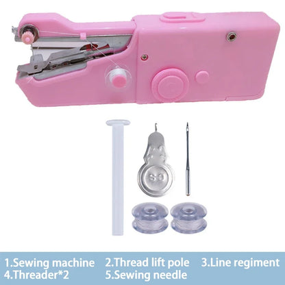 Portable Manual Sewing Machine Handheld Rope-free Electric Quick Build DIY Apparel Supplies Arts Crafts Home Garden Embroidery