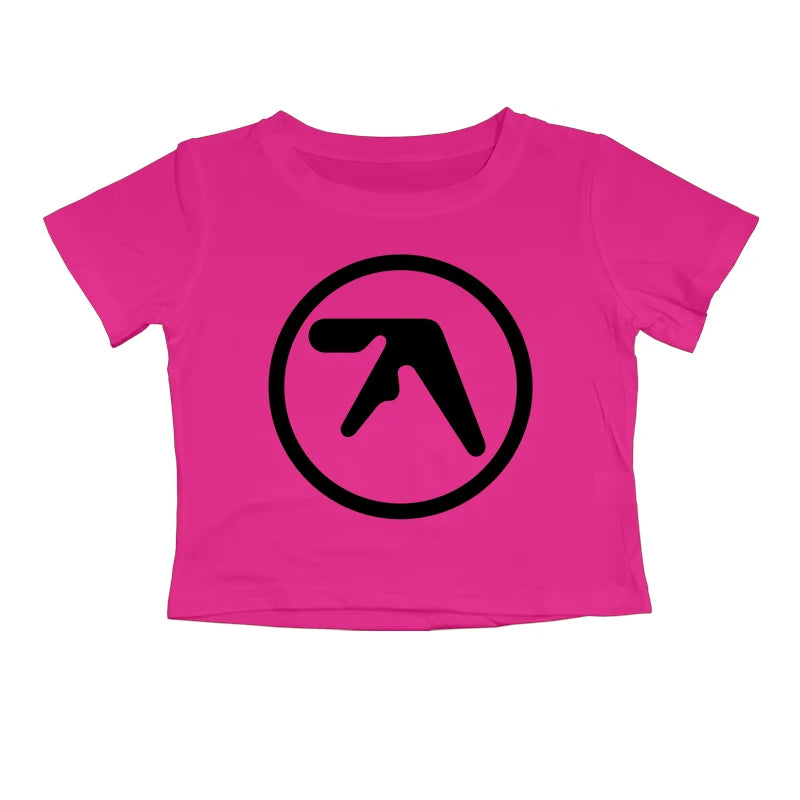 Punk Aphex Twin Print Oversize Hip Hop Women Crop Top Tee