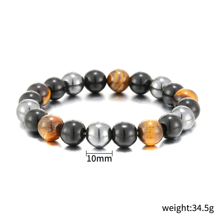 Black Obsidian Hematite Tiger Eye Beads Bracelets Magnetic Health Protection Jewelry