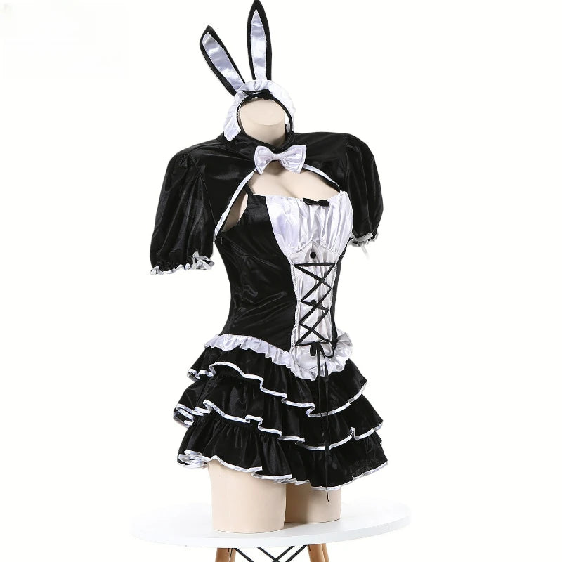 Halloween Sexy Rabbit Girl Lingerie Dress Bow Lingerie Set Anime Uniform Women Outfits Cosplay Costume Halloween Carnival Suit