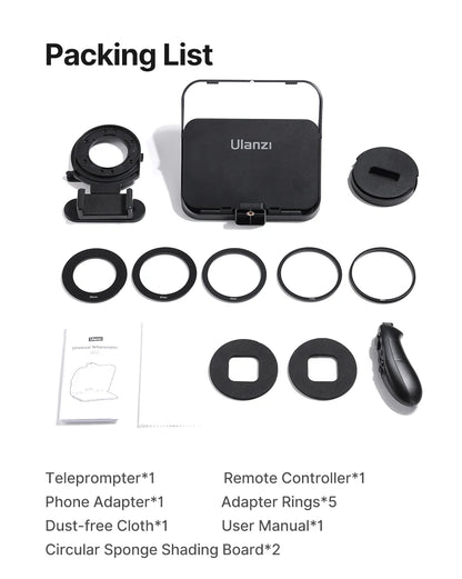 Ulanzi RT02 Universal Teleprompter for Camera & Phone