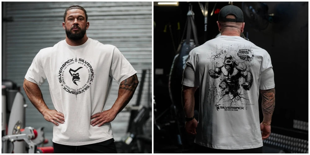 SILVERBACK Men's Oversized Gym Muscle Fitness T-Shirt