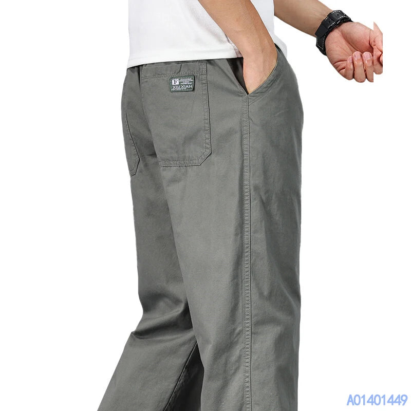 Herren Freizeithose Übergröße Relaxed Fit Baumwollhose Elastischer Bund Kordelzug Jogginghose Herren Jogger Hose Sommer Frühling