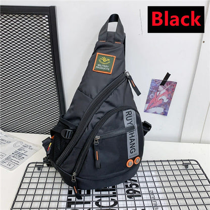 Neue Herren Umhängetaschen Reise Crossbody Bags Herren Militär Brusttasche für Schulausflug Wasserdichte Nylon Messenger Bag Schwarz Grün