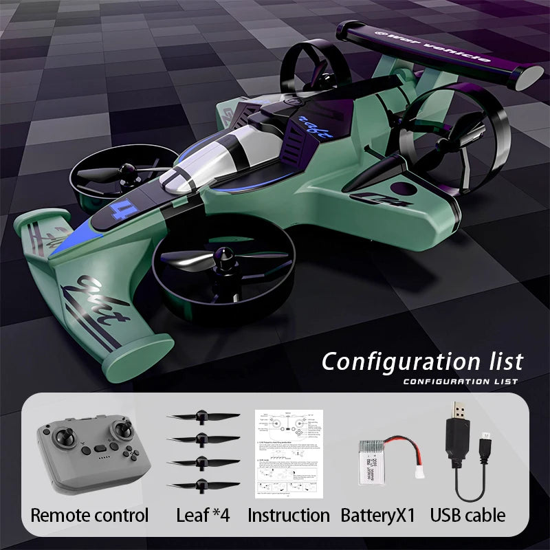CZ04 2-IN-1 Land Air Dual RC Quadcopter & RC Drift Car 2.4G Remote Control Airplane 360 Rotation Headless Mode Electric Aircraft
