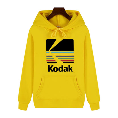 Kodak Brand Fashion Retro Y2K Print Autumn and Winter Men Sports Hoodie Outdoor Casual Casual Comfortable Street Jacket Clothing