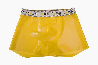Herren Fetisch Latex Höschen Gummi Boxershorts Peniskondom Unterwäsche Kondom Cock Pouch Shorts Sexy Unterhosen für Herren