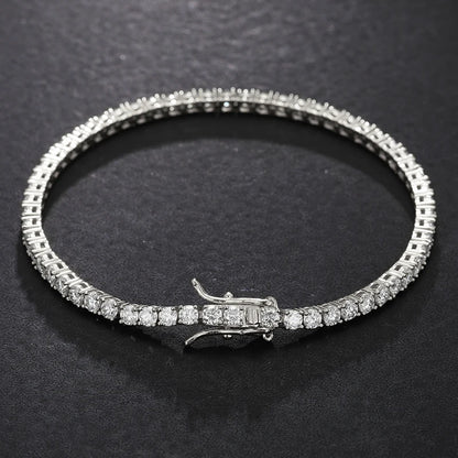 TUHE Unisex Moissanit Tennis S925 Halskette VVS1 Moissanit Tenniskette S925 Silber für Herren Damen Geschenk Besteht Diamanttest