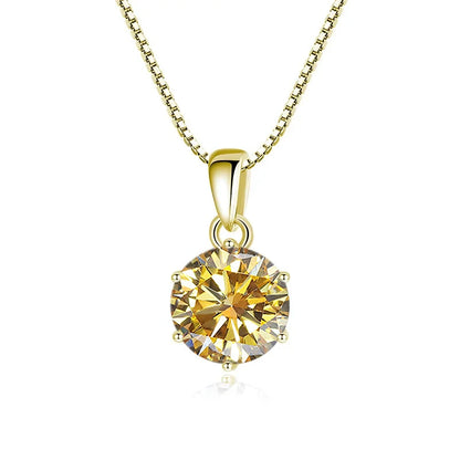 JoyceJelly 1 CT Real Moissanite Pendant Necklace For Women Royal Blue Color Moissanite 925 Sterling Silver Wedding Fine Jewelry