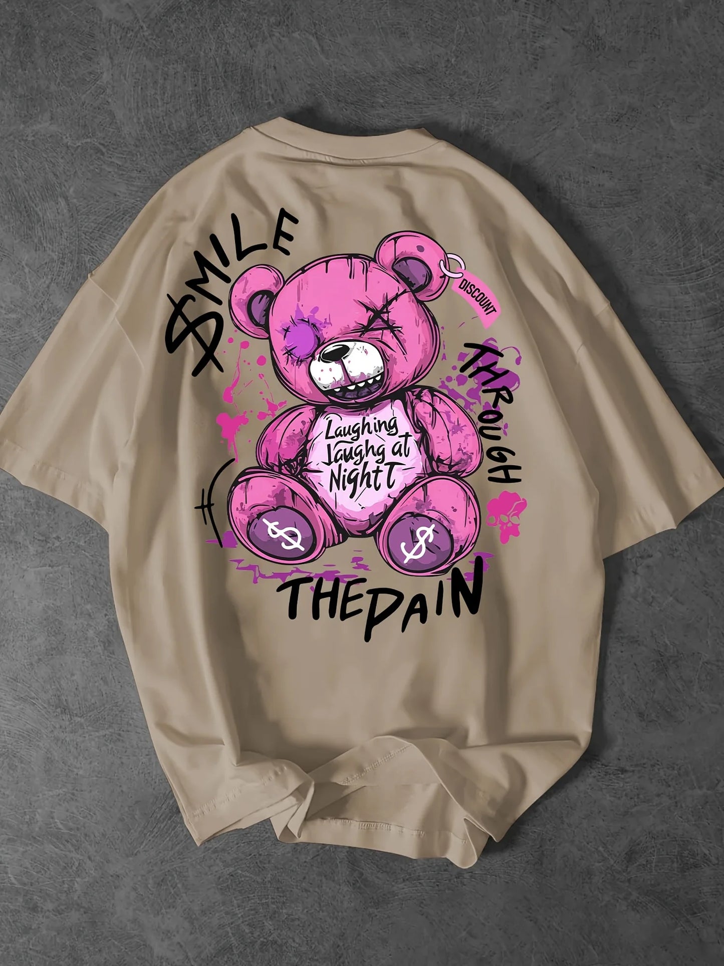 Men's Teddy Bear Letter Print T-Shirt | High Street Top