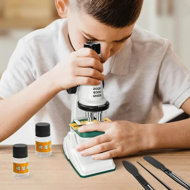 Kids Pocket Microscope Kit 200x–1200x | STEM Science Toy