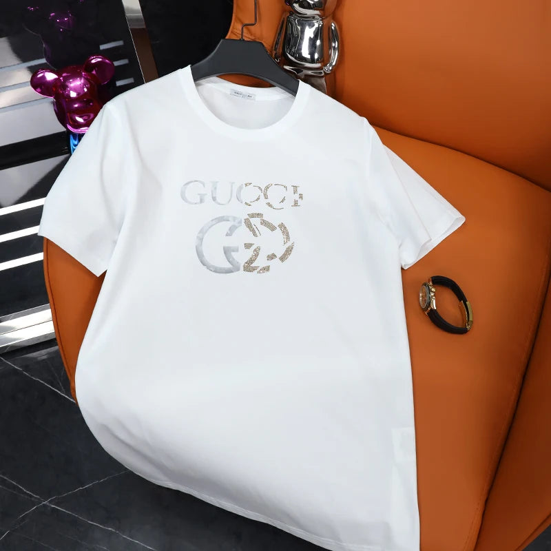 2025 neue heiße Sommer Luxusmarke Designer-Druck Amerikanischer Stil Kurzarm Premium Baumwolle Unisex T-Shirt High End Mode