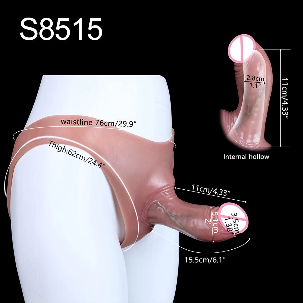 SXXY Silikon Unterhosen & Boxershorts mit Penishülle Männlicher Masturbator Strap-on Hohl Dildo Sexspielzeug für Männer Frauen