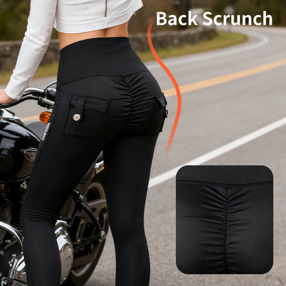 WOSAWE Women Motorcycle Trousers Slim Fit High-waisted Elastic Women's Riding Pants Soft Comfortable With CE Protection Gears