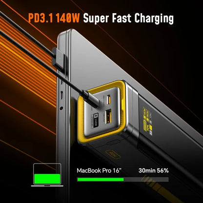 Sales AOHI The Future Starship Power Bank 240W 27600mAh LED Display Power Bank with 3FT C-C Cable Two-way Quick Charge 140W
