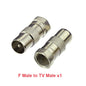 F Type to TV IEC 90 Degree Male Plug Female Jack RF Coaxial Adapter Splitter Gold Plated Connector for Cable TV Satellite TV DVR