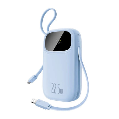 Baseus 22.5W 10000mAh 20000mAh Power Bank Built-In Retractable USB-C & Lightning Cable for iPhone 16 Samsung S25 Xiaomi Poco
