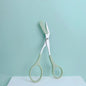 Pink eyebrow trimming scissors with built-in comb - stainless steel, precise grooming tool, creating perfect eyebrows