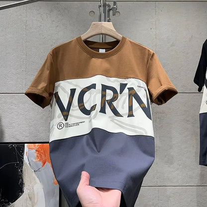 Men's Contrast Print Short Sleeve T-Shirt – Trendy