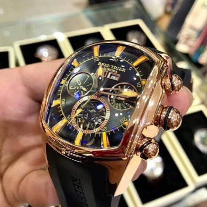 Reef Tiger Tourbillon Automatic Watch – Wine Barrel