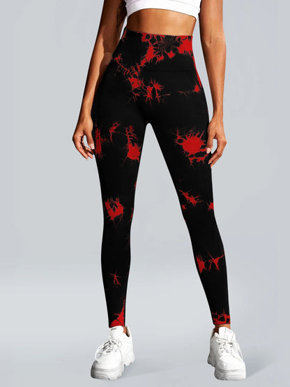 Damen High Waist Nahtlose Leggings – Tie-Dye Yoga-Hose, blickdicht, Fitness- & Workout-Tights